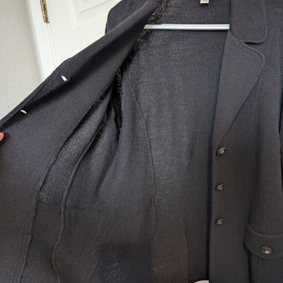 Vintage St. John Collection Santana Knit Blazer | 16 | Black | EVC | USA Made - Picture 7 of 10